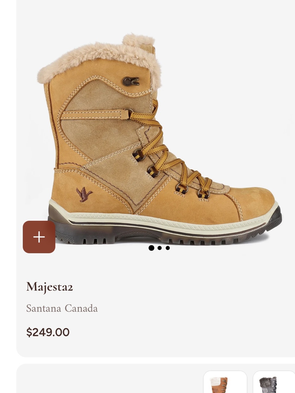 Santana Canada Majesta2 Women's Tan Lace-Up Winter Boot 11